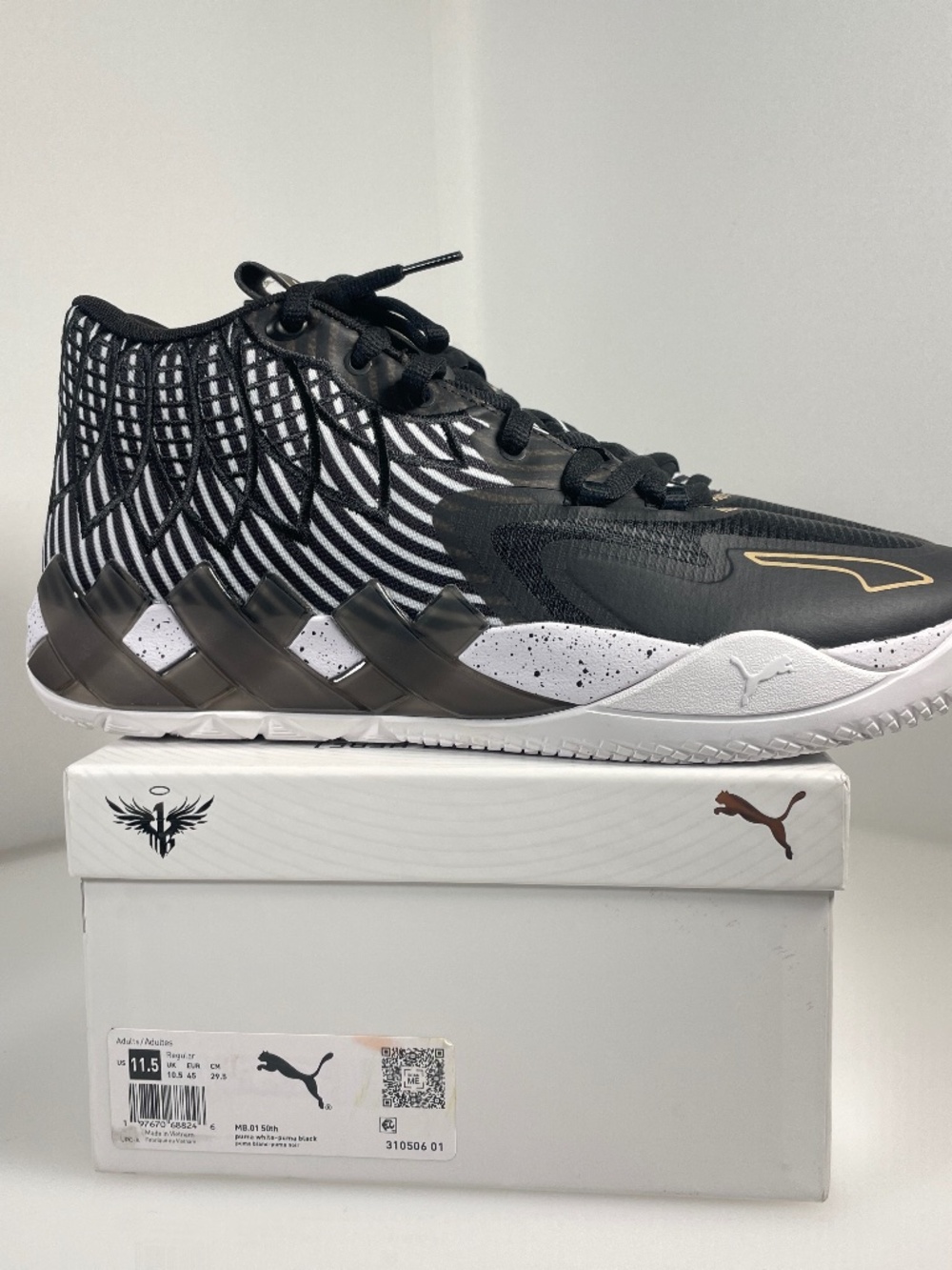 Puma x Lamelo Ball MB.01 50th Rare Reserve Stripes 310506 01 Men Size 11.5